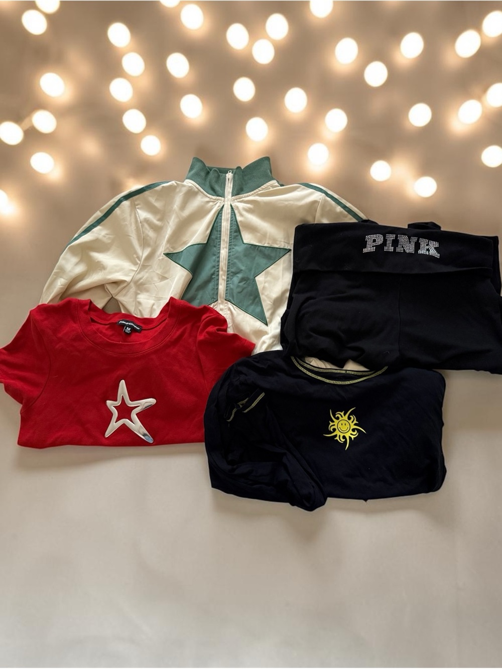 👽Extra Celestial👽Bundle Star Accent Track Jacket & Chrome Tops Bundle